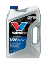 Valvoline VR1 5 QT front jug showing size and branding, protects engines