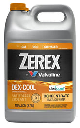 Valvoline Zerex front label showing orange OAT concentrate and benefits