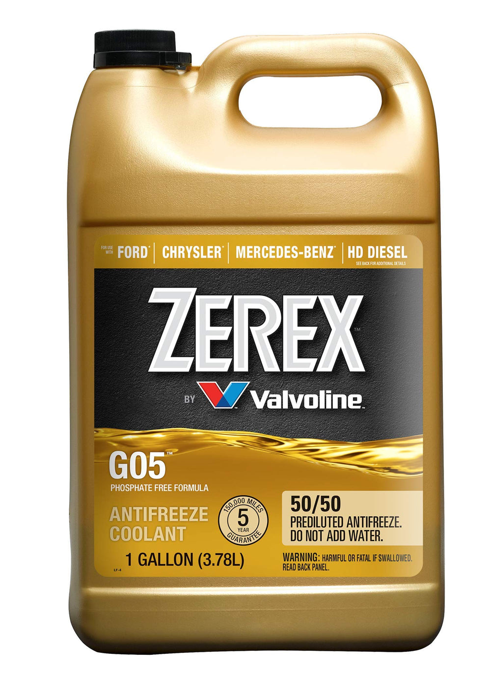 Valvoline Zerex front packaging showing product and benefits
