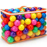 Vanland front packaging showing 50 colorful play balls and bag for tidy storage