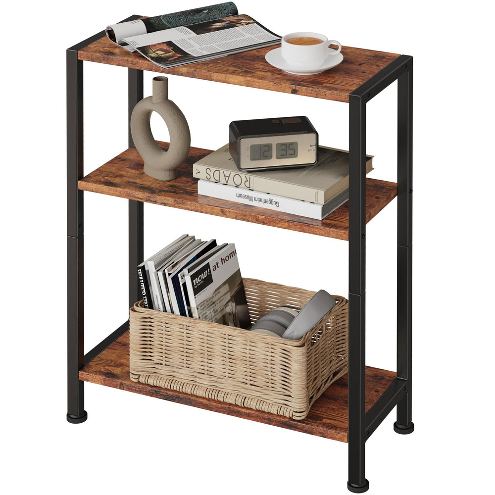 Vantimo front view showing rustic brown finish and slim profile, maximizes tight spaces