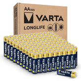 VARTA front packaging showing 100-pack and brand reliability