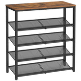 VASAGLE front view of 5-tier shoe rack showing organized pairs benefit tidy entryway