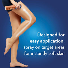Vaseline spray being applied to arm illustrating fast hydration and non-greasy finish