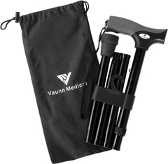 Vaunn front view of folding cane showing stable frame and grip benefit