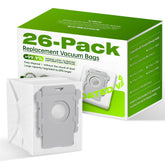 VBN front packaging showing 26-pack and compatibility with Roomba Clean Base for convenience