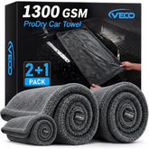 Veco gray towels front view showing full set and quick absorbency