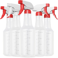 Veco front view of 5-pack spray bottles shows durable set and benefits