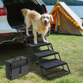Veehoo front view of folded steps showing compact storage benefit