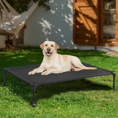 Veehoo side profile of raised dog cot illustrating 7 inch clearance