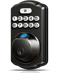 Veise KS02A front panel matte black showing keypad and knob, benefits quick secure entry