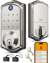 Veise VE017 front view showing satin nickel finish and sleek handle benefit secure curb appeal