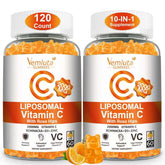 Vemluta front packaging showing two bottles and orange flavor benefits