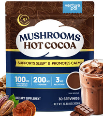 Venture Pal front packaging showing mushroom cocoa flavor and calming benefit
