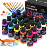 Verdeart front packaging showing 20 paint bottles and included tools, perfect for beginners