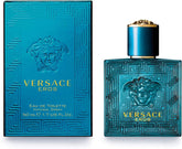 Versace Eros front bottle view showing sleek design and brand elegance