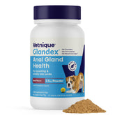 Vetnique front packaging showing beef powder and benefit of reducing scooting