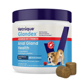 Vetnique Glandex Advanced Strength front package showing 60ct benefit of higher potency