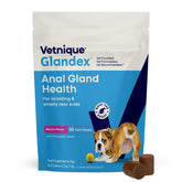 Vetnique Glandex front packaging showing product benefits and count