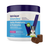 Vetnique Glandex front packaging showing product benefits and count