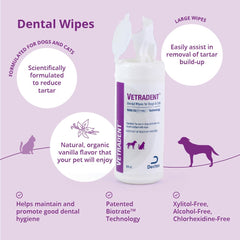 Vetradent wipe held in hand showing large size and coverage