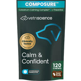 VETRISCIENCE front box of Calm & Confident chews showing packaging benefits