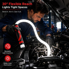 Veyvik close-up LED strip showing even light output and reduced shadowing for inspections