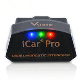 Vgate icar pro front view showing compact Bluetooth dongle and plug benefit