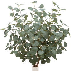 VGIA front view of six eucalyptus stems showing full dark green foliage benefit realistic décor