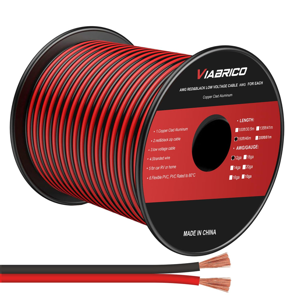 VIABRICO front spool showing red and black conductors for easy identification