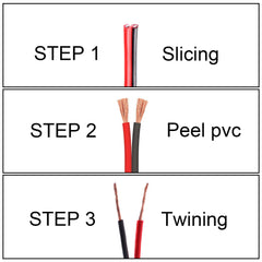 VIABRICO wire connected to LED strip demonstrating clean low-voltage power delivery
