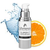 Vibriance front bottle view showing clear serum and branded label for immediate recognition and trust