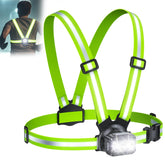 Viccux front-lit vest showing bright chest lamp and improved visibility
