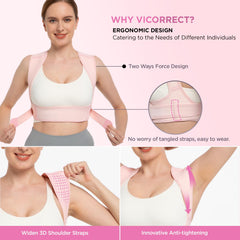Vicorrect adjustable strap detail showing easy fit adjustment benefit