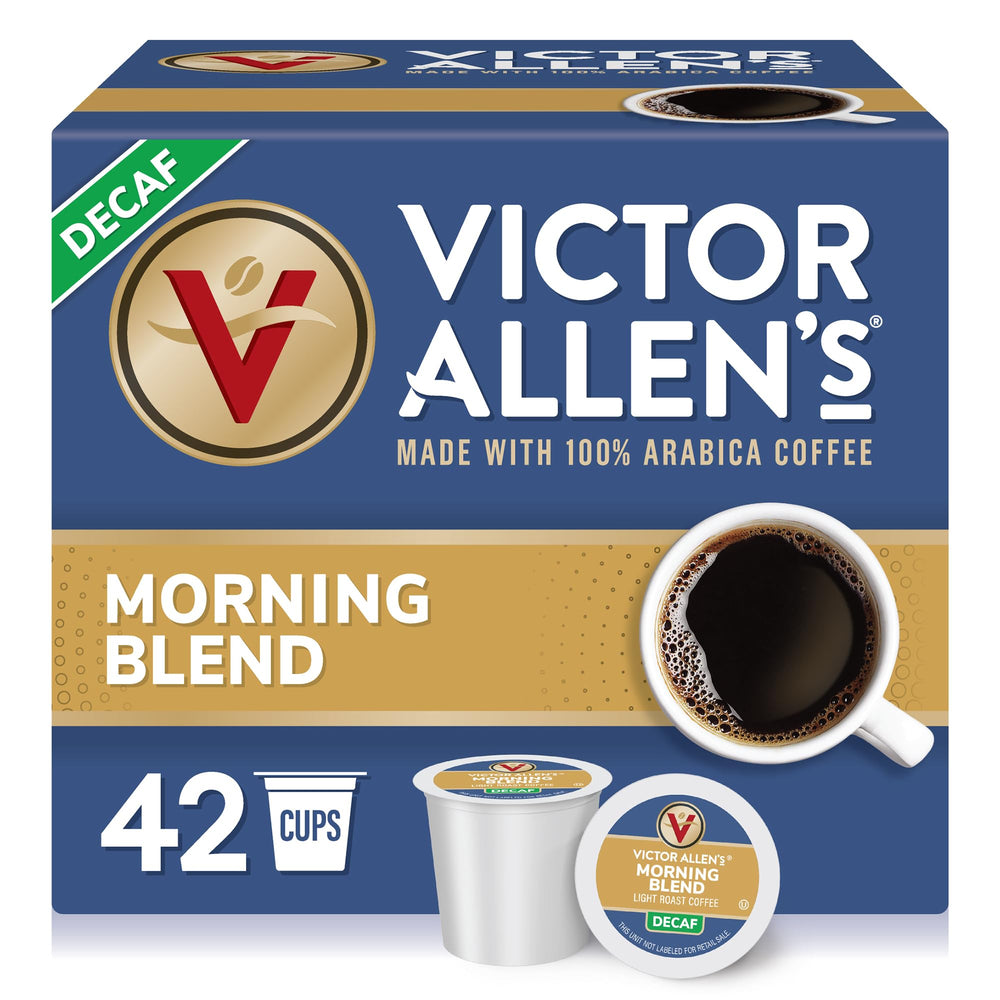 Victor Allen's front box showing 42 pods and light roast benefit