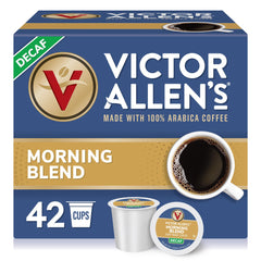 Victor Allen's front box showing 42 pods and light roast benefit