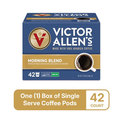 Victor Allen's pod inside Keurig-style brewer producing a smooth cup