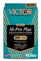 VICTOR Hi-Pro Plus front bag view showing high-protein benefits