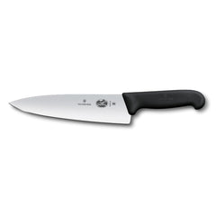 Victorinox front view of chef’s knife showing balanced blade and handle benefit: versatile cutting