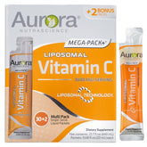 Vida Lifescience Aurora front packaging showing 32 orange packets and convenience