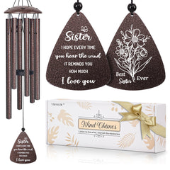 vifoew front packaging showing ready-to-gift box and wrapped wind chime benefit: easy gifting