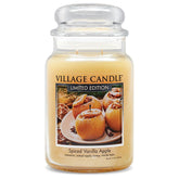 Village Candle front jar showing label and ivory wax for elegant home fragrance