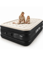 Vinitin front view of inflated queen mattress showing raised edges and comfort
