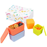 Viotiin front view of four-piece silicone dip containers showing compact packaging and portability