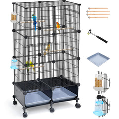 VISCOO front view of 46-inch cage showing roomy interior and secure structure