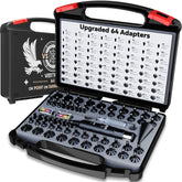 Visiofire front view of full boresighter kit showing organized adapters and case for fast setup