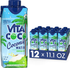 Vita Coco front pack showing Original 11.1 oz cartons and convenient 12-pack benefit