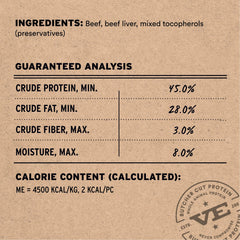 Vital Essentials pouring beef bites into palm for easy training rewards