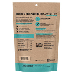 Vital Essentials open bag spilling crunchy freeze-dried minnows for convenience