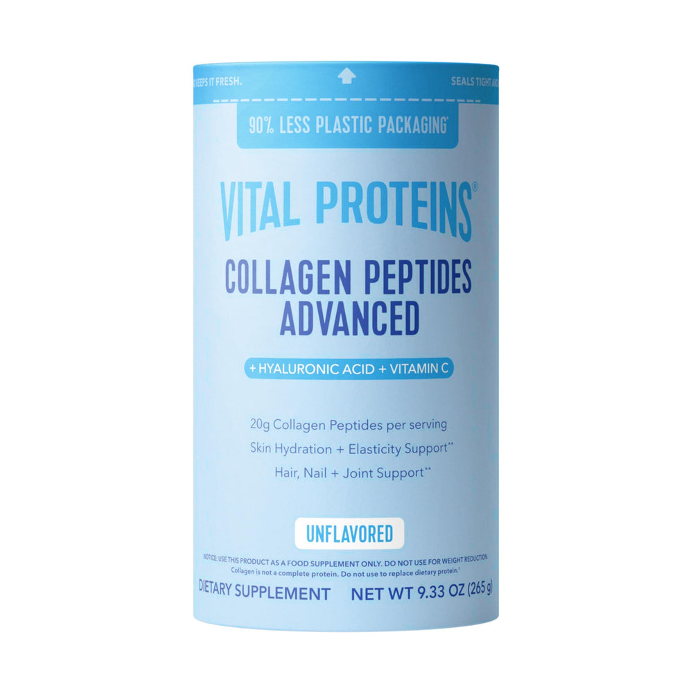Vital Proteins front tub showing packaging and unflavored formula benefit